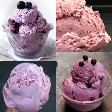 Examples of huckleberry ice cream